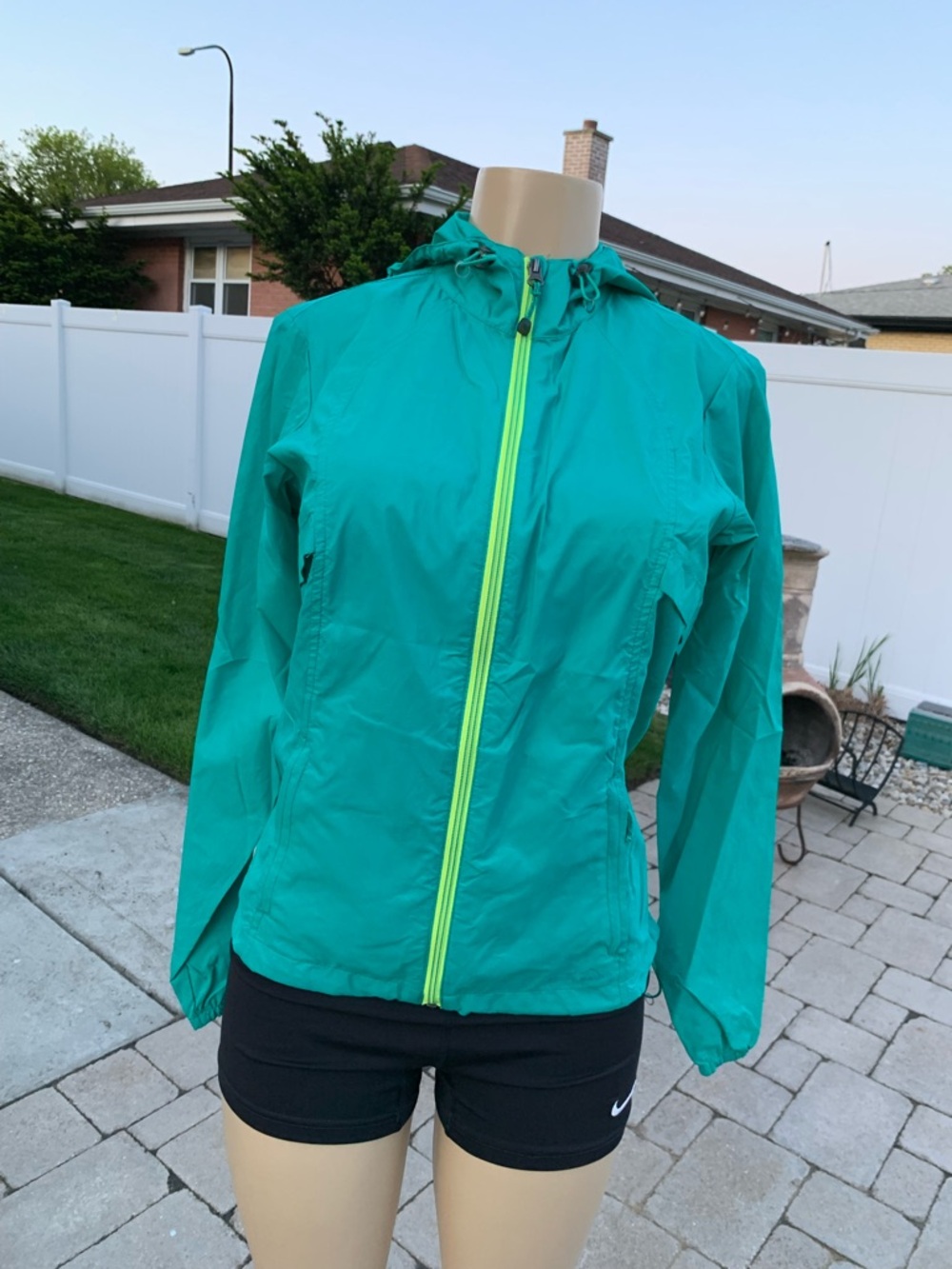 Eddie Bauer Jacket Womens Small Green Blue Turqoise Lightweight Water Repellent
